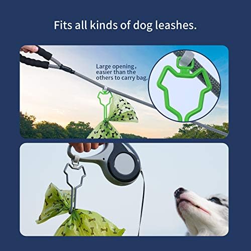 Dalzom® 2Pcs Dog Poop Bag Holder, Waste Bag Holder Carrier for Leash, Dog Poop Bag Dispenser for Walking Running Bicycle Accessory (Yellow)
