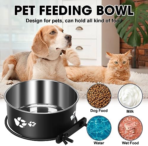 Kennel Water Bowl Hanging, Food and Water Bowl for Dog Cage, Crate, 2 Pack