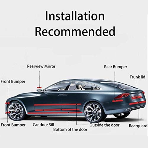 DGSL Car Door Edge Guards Door Sill Protector, 2.7In x 16.4Ft 5D Carbon Fiber Car Wrap Film, Vinyl Automotive Wrap Film Anti-Collision Fits for Most Car (Black)