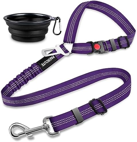 2 Piece Set Dog Seat Belt - Retractable Car Seatbelts, Adjustable Pet Restraint for Vehicle Headrest, Heavy Duty, Elastic & Durable Harness