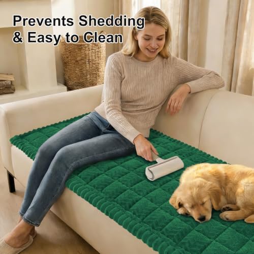 Smiry Couch Cover for Dogs, Non Slip Fuzzy Pet Sofa Covers Washable