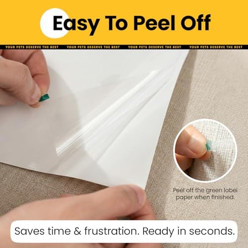 Cat Scratch Furniture Protector, Adhesive Couch Protector from Cat Claws, Clear Furniture Protectors from Cats Scratching, Medium (14"x11" & 14"x6"), 10 Pack + 44 Pins