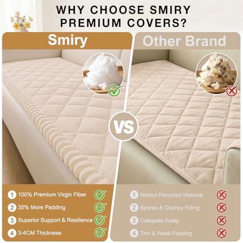 Smiry Non Slip Couch Cover for Dogs, Fuzzy Plush Pet Sofa Protector
