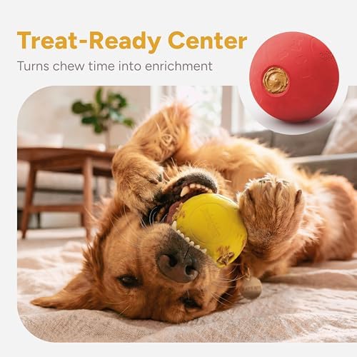 GoSports Pets Solid Rubber Dog Balls - Heavy Duty for Aggressive Chewers - 3 Pack, 2.5 Inch