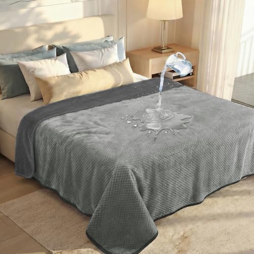 Luciphia Waterproof Blanket for Dog, Washable Reversible Fleece Pet Throw