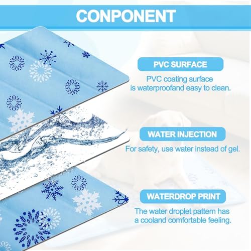 Cooling Dog Bed, Premium Pet Cooling Mat Waterproof & Scratch-Resistant, Non-Slip Summer Essential for Dogs Cats, Foldable Cooling Pad for Indoor Outdoor Travel(S 16''*20'')