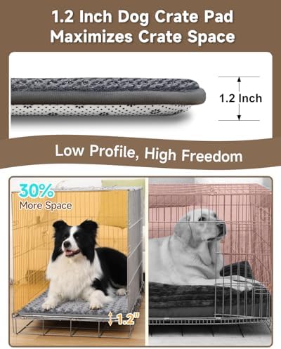 Dog Bed for Crate, High Resilience Foam Pad Mat Bed, 29x18, Dark Grey