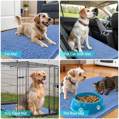 OLANLY Dog Door Mat for Muddy Paws 59x35, Super Absorbent Chenille Mud Mat