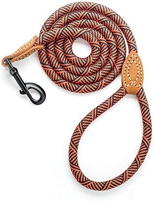 Mile High Life Dog Leash with Genuine Leather-Wrapped Ends, 4/5/6FT