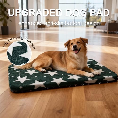 Dog Crate Pad Washable Cat Dog Pet Bed for Crate kennel Large Mat 36inGreen