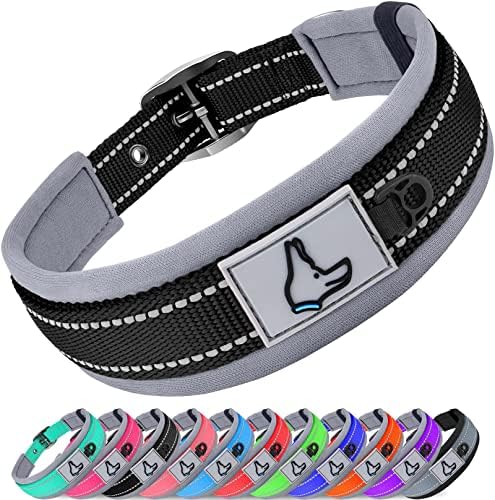 Joytale Reflective Dog Collar for Large Dogs with Wide Padding, Black