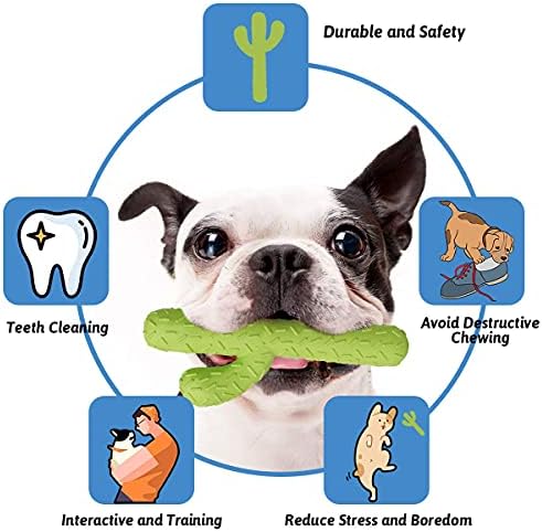 MewaJump Dog Chew Toys, Durable Rubber Dog Toys for Aggressive Chewers