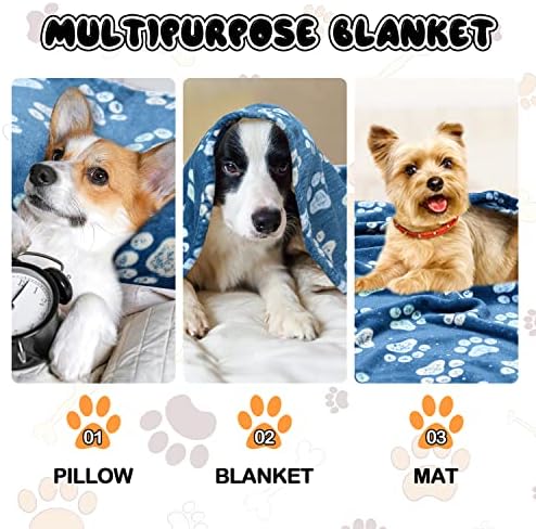 Rezutan Dog Blankets for Small ＆ Medium Dogs Cat, Navy Blue, 40 x 31 inch