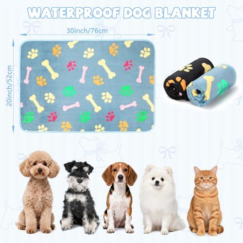 YUEPET Waterproof Dog Blankets, 2 Pack Washable Puppy Blanket 30"x 20"