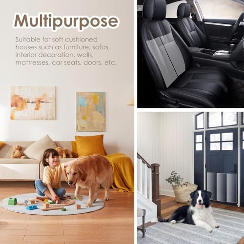 HSHGZSR Door Frame Protector, Door Scratch Protector, Clear PVC Dog Scratch Door Protector, Wear Resistant Cat Scratch Protector, Adhesive Flexible Dog Door Guard Scratch for Home Door Sofa (3pcs)