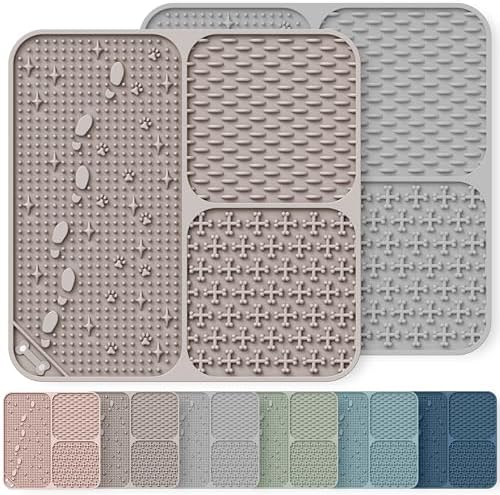 Lick Mat for Dogs Cats 2pcs 7.9" Silicone Slow Feeder