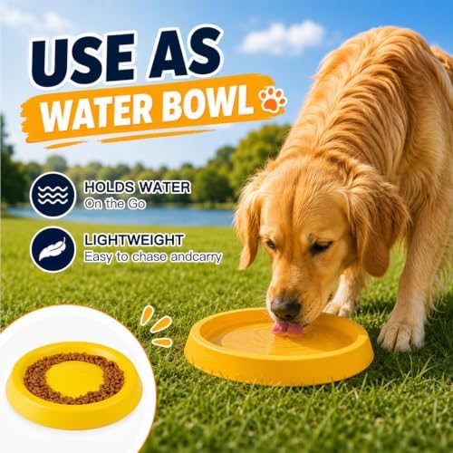 Dog Frisbee & Ring Toy 6pc Set, EVA Soft Flying Disc + Dog Ring Toy, Water Toys for Dogs, Outdoor Dog Toys for Large Dogs, Includes Poop Bag Dispenser & Biodegradable Bags, Lightweight Dog Chase Toy