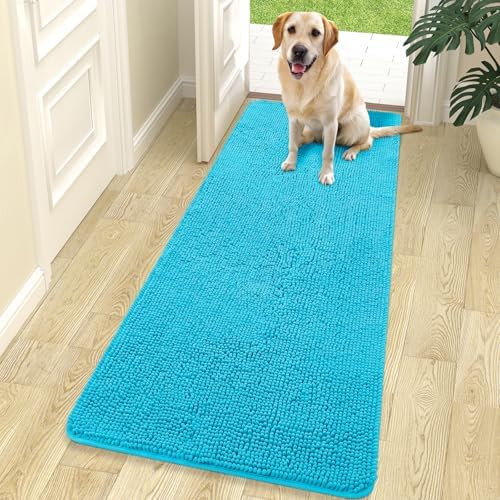 OLANLY Dog Door Mat for Muddy Paws 70x24, Super Absorbent Chenille Mud Mat