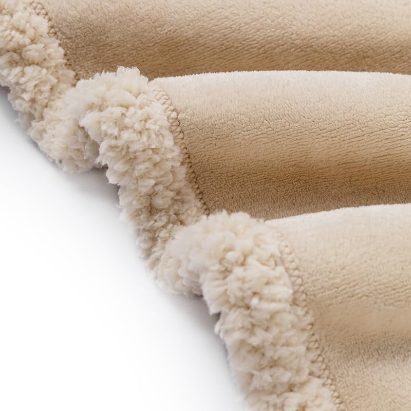 Waterproof Dog Blanket Reversible Pet Bed Cover Puppy Fluffy Cream Blankets Leakproof Sofa Couch Cover Cat Pet Blanket for Warm Washable-S