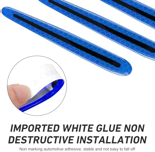WZP 8PCS Car Door Handle Scratch Protectors, 3D Safety Reflective Strips