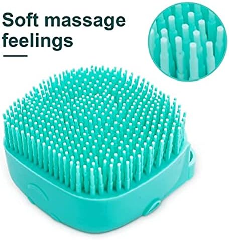 Dog Bath Brush Comb Rubber Grooming Silicone Puppy Massage Hair Fur Cleaning Soft Shampoo Dispenser (blue)(Pink)