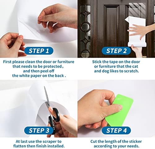 Door Protector from Dog Scratching, Clear Heavy Duty Flexible Door Claw Shield, Anti-Scratch Guard for Furniture, Window, Wall – cat Scratch Furniture Protector - (118in X 8.3in)