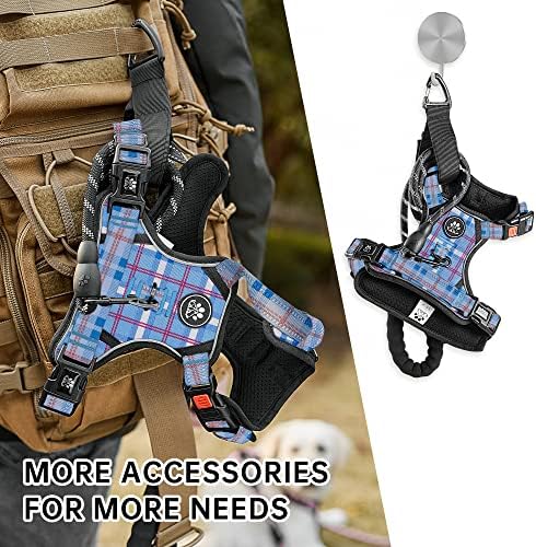 NESTROAD Reflective Dog Harness for Large Dogs,No Pull Dog Vest Harness Set