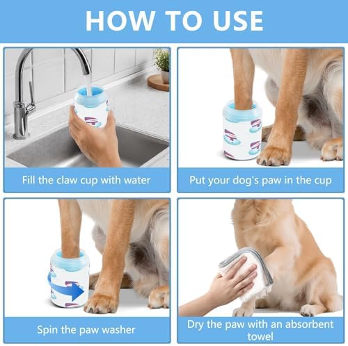 Dog Paw Cleaner Cup, Cartoon Snowman Christmas Portable Paw Washer with Soft Silicone Brush, Pet Foot Cleaner for Small Medium Large Dogs Cats, 2.56x4.53 Inch
