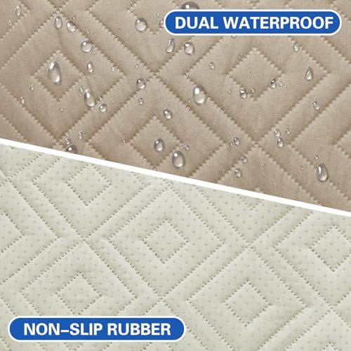 2026 Waterproof Sofa Dog Blanket (30"x53") Comfy Loveseat Couch Mat for Pets with Anti-Slip Back, Universal Incontinence Lightweight Liner Pad for Furniture Car Picnic etc Durable Washable, Khaki