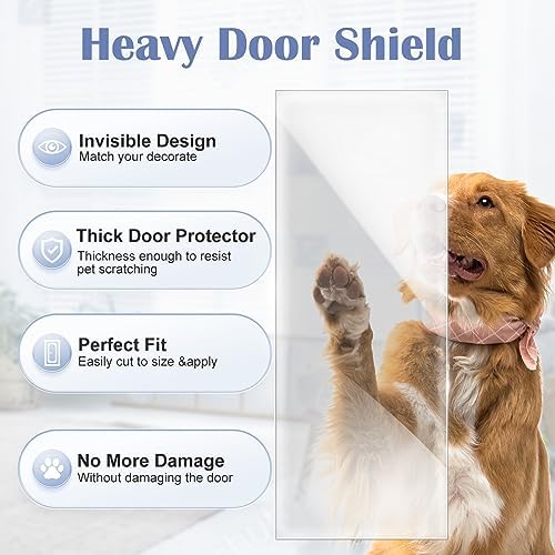 Door Scratch Protector from Dog Scratching, 200'' x 8.3'' Dog Door Protector Scratch Guard, Ultra Durable Anti Scratch Guard Deterrent Tape, Clawguard Door Shield
