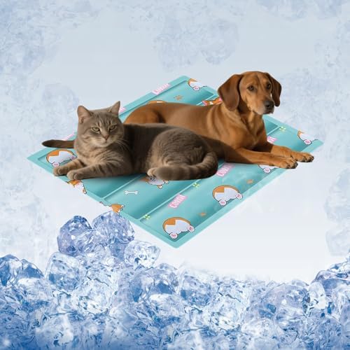 Cooling Dog Bed, Premium Pet Cooling Mat Waterproof & Scratch-Resistant, Non-Slip Summer Essential for Dogs Cats, Foldable Cooling Pad for Indoor Outdoor Travel(M 17.7''*23.6'')
