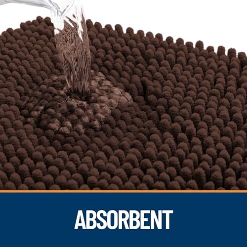 OLANLY Dog Door Mat for Muddy Paws 34x21, Super Absorbent Chenille Mud Mat