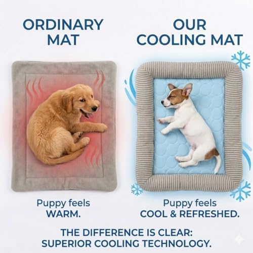 Dog Cooling Mat for Summer, Self Cooling Ice Silk Pet Bed Mat for Crate, Sofa & Car Seats, Breathable Washable Pressure Activated Cool Pad for Small, Medium, Large Dogs and Cats (Pink Mat, X-Large)
