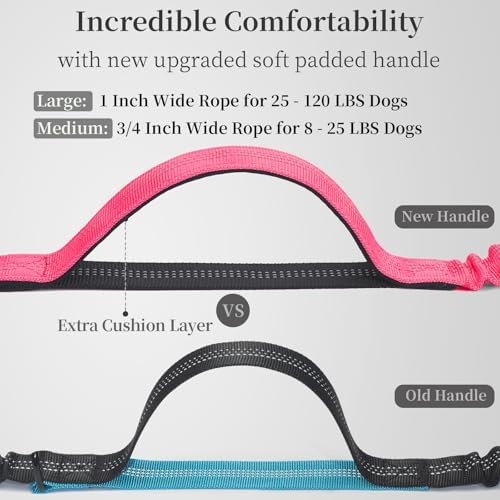 iYoShop Hands Free Dog Leash with Zipper Pouch, Medium, 8-25 lbs, Pink