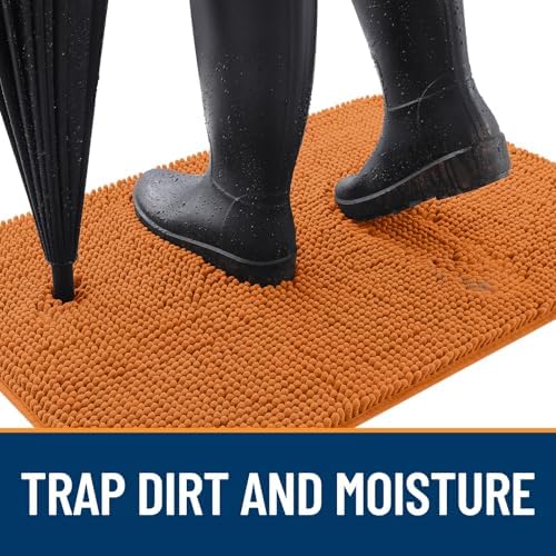 OLANLY Dog Door Mat for Muddy Paws 54x24, Super Absorbent Chenille Mud Mat