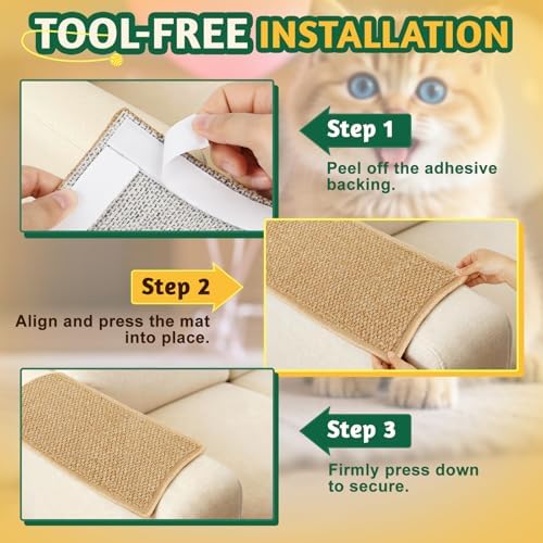 ENONCI Corner Cat Scratcher Wall, 19.6x9.8 Cat Scratcher Pad for Door Frame
