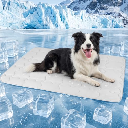 Dog Cooling Mat 30X48in Gray Q-MAX>0.5 Non-Slip Self-Cooling