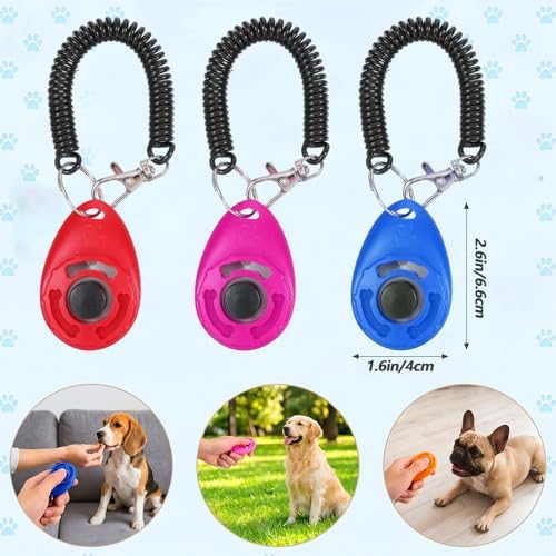 30 Pcs Dog Training Clicker with Wrist Strap, Pet Behavioral Training Clickers for Puppy Dogs Cats Birds Horses, Multicolor