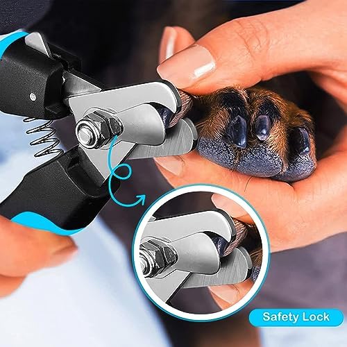 Candure Dog Nail Clippers and Trimmer with Safety Guard to Avoid Over-Cutting Toe Nails, Professional Grooming Pet Nail Clipper with Nail File for Small, Medium & Large Breeds