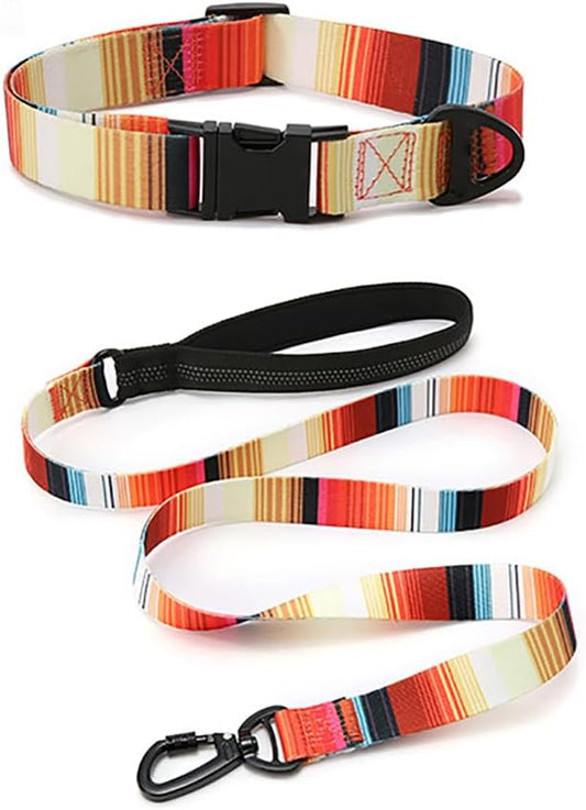 Dog Collar and Leash Set for Dogs Walking Bohemia Ethnic Style