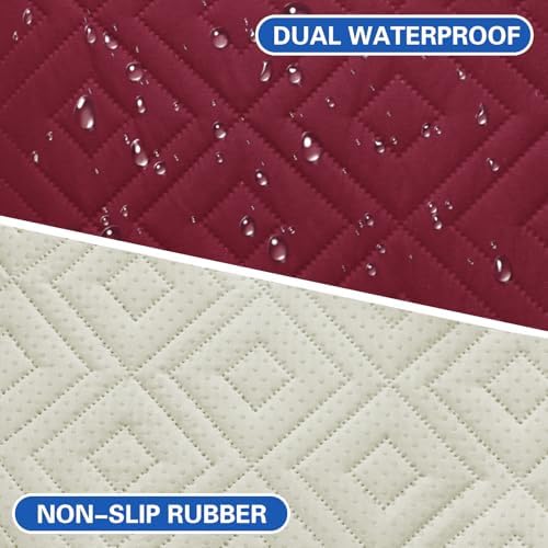2026 Waterproof Sofa Dog Blanket (30"x70") Comfy Couch Sofa Mat for Pets with Anti-Slip Back, Universal Incontinence Lightweight Liner Pad for Furniture Car Picnic etc Durable Washable, Wine Red