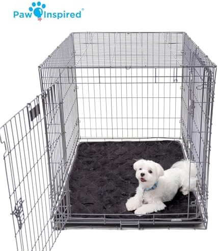 Paw Inspired Washable Padded Crate Mats for Dogs, Beige, 41x28 Inch