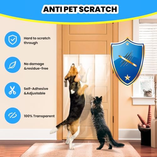 Cat Scratch Furniture Protector: Cat Anti Scratch Tape - Door Protector from Dog Scratching (197in x 15.7in)