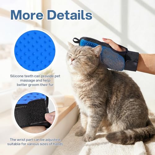 CLEANGOR 2 Pack Electrostatic Pet Hair Removal Grooming Gloves