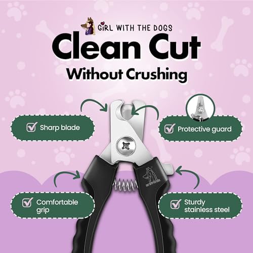 Girl With The Dogs Pet Nail Clippers for Dogs & Cats with Safety Guard