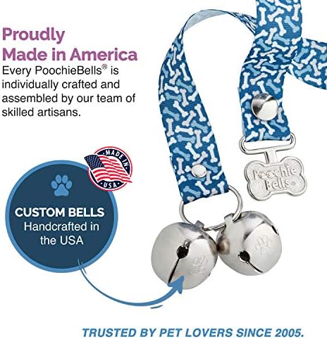 PoochieBells Handcrafted Dog Doorbell for Potty Training – Easy & Quick, Doggie-Safe USA-Made Dog Door Bell with Perfect Sound, Dog Trainer-Recommended for Over 20 Years, Bones