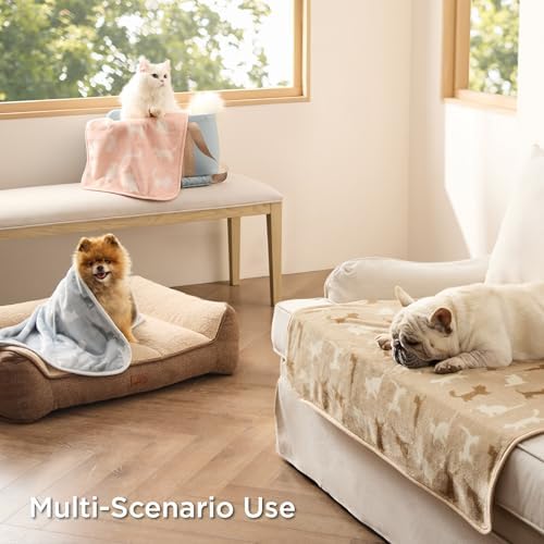 Bedsure Cat Blankets for Indoor Cats, Soft Flannel Fleece, 3-Pack, 40x30