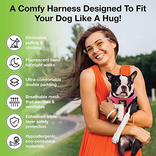EcoBark Step in Dog Harness, Reflective Soft Ultra Padded Mesh Vest