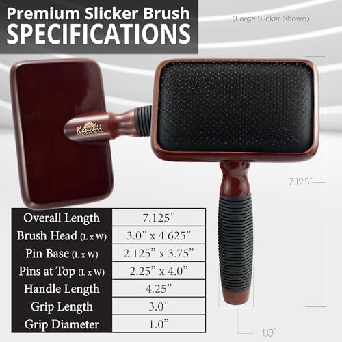 Kenchii Large Slicker Brush for Dogs, Detangling and Loose Fur