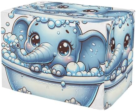 Breathable Cute Elephant Dog Crate Cover Roll-up Side Panels Covers for Pet Crates Medium